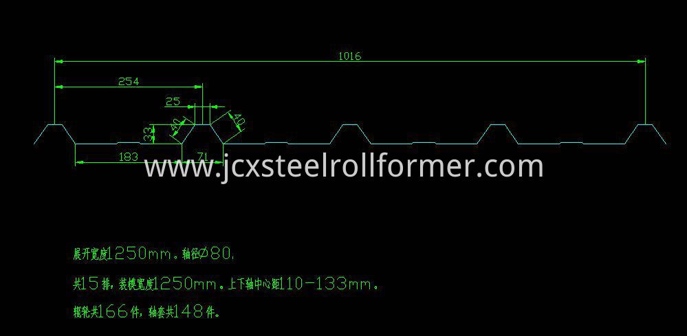 1016 roof sheet profile drawing